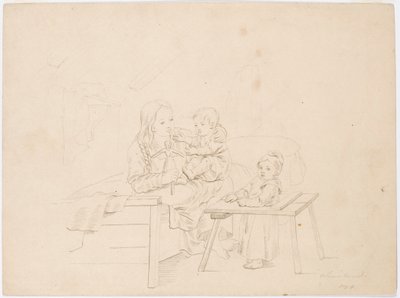 Girl with Two Children by Robert Wilhelm Ekman