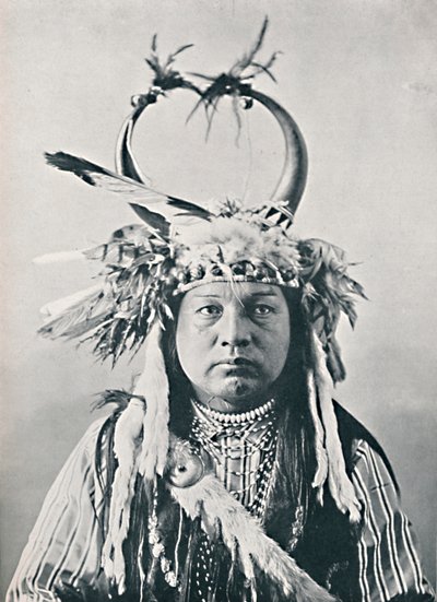A Native American with Buffalo-Horns Headdress, 1912 by Robert Wilson Shufeldt