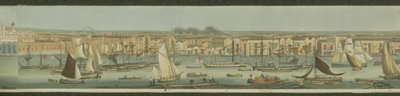 Panoramic View of the River Thames, from its South Bank at Bermondsey Showing Stepney by Robert the Elder Havell