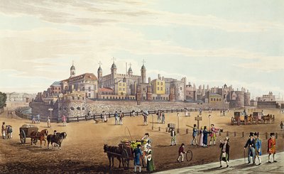 View of the Tower of London and the Mint, published by Colnaghi and Co by Robert the Elder and Younger Havell