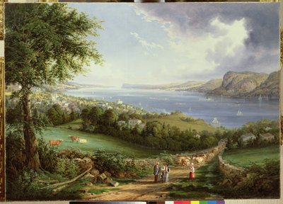 View of the Hudson River from near Sing Sing, New York by Robert the Younger Havell