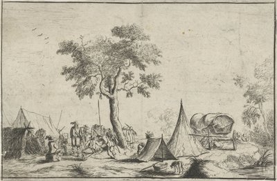 Encampment with a Pointed Tent by Robert van den Hoecke
