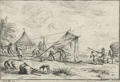 Setting Up a Tent (Various Camps series) by Robert van den Hoecke