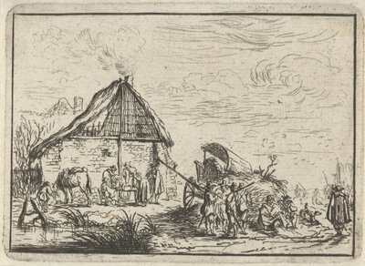Soldiers by a Haystack (Landscapes with Camps Series) by Robert van den Hoecke