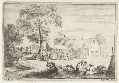 Tent in Front of a Farm (Various Camps Series) by Robert van den Hoecke