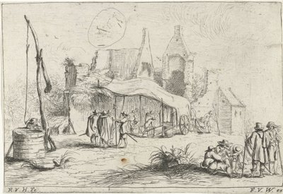 Well and a Tent by a Ruin by Robert van den Hoecke