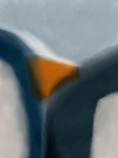 Abstract Blue Orange Shapes by Roberto Moro