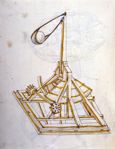 Study on Military Machines: Rotating Stone Throwing Machine, Illustration from 