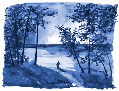 Blue Forest Lake Solitude by RodMacIver