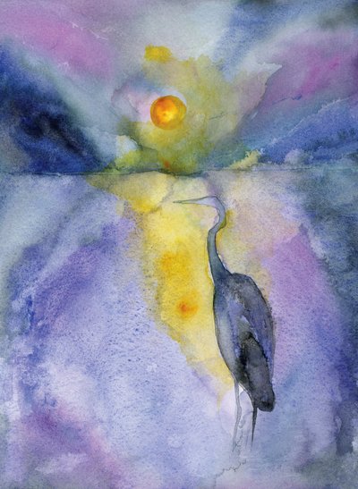 Ethereal Heron Reflection by RodMacIver