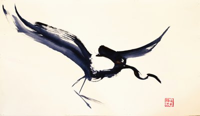 Graceful Ink Crane by RodMacIver