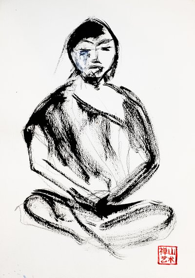 Meditating Zen Monk by RodMacIver