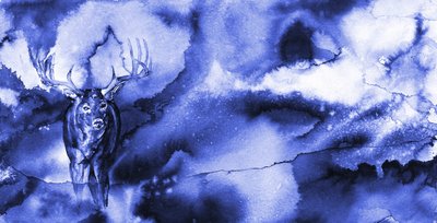 Mystical Blue Deer by RodMacIver
