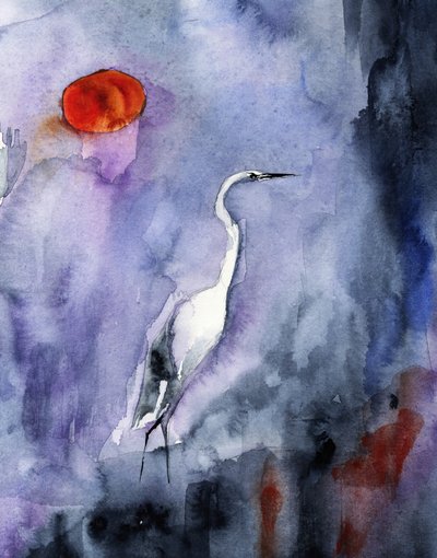 Serene Heron Twilight by RodMacIver
