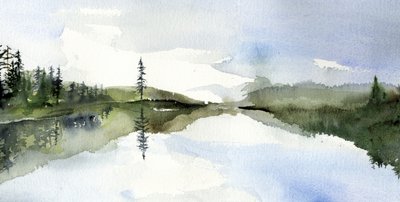 Serene Lake Reflection by RodMacIver