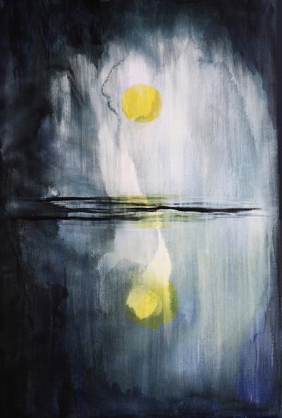 Yellow Moon Reflection by RodMacIver