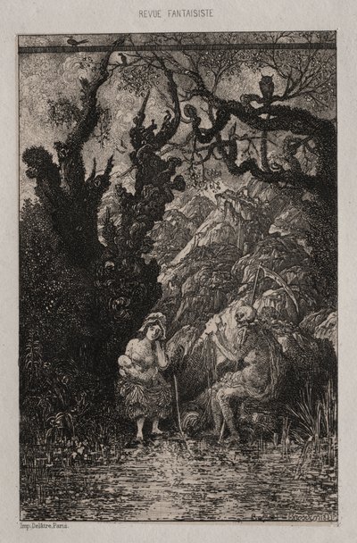 Death and the Young Mother by Rodolphe Bresdin
