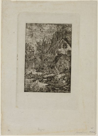 Entering a Village, from Revue Fantaisiste by Rodolphe Bresdin