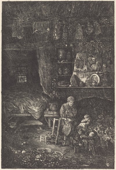 Flemish Interior by Rodolphe Bresdin