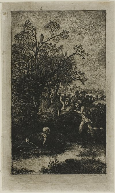 Hunters Surprised by Death by Rodolphe Bresdin