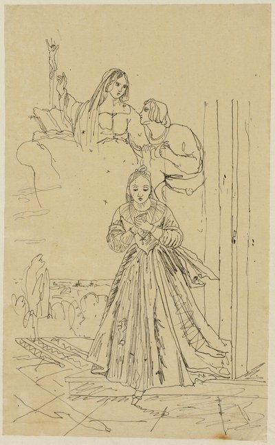 Refuge in Prayer by Rodolphe Bresdin