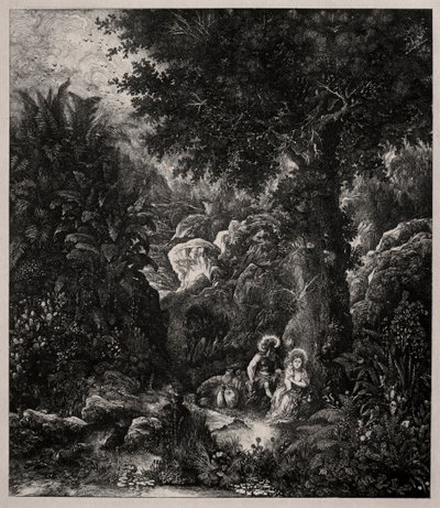 Rest on the Flight into Egypt with a Saddled Donkey, 1871 by Rodolphe Bresdin