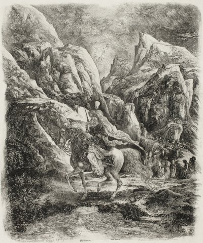 Rider in the Mountains by Rodolphe Bresdin