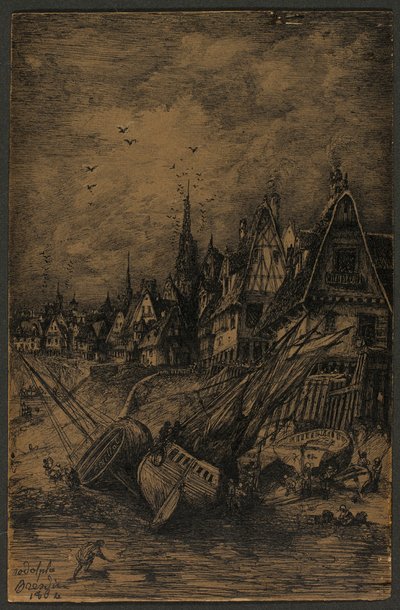 Washed Up Ships by Rodolphe Bresdin