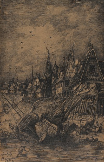 Washed Up Ships by Rodolphe Bresdin