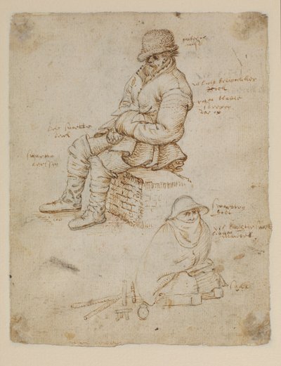 Two seated figures by Roelandt Jacobsz. Savery