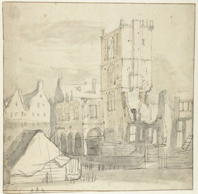 Ruins of the Old Town Hall, Amsterdam, After the Fire of 1652 by Roelant Roghman (attributed to)