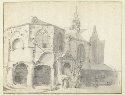 View of the Jeruzalemkapel and the Sint Olofskapel, Amsterdam by Roelant Roghman (attributed to)