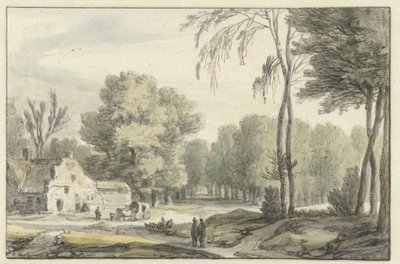 Landscape with a Carriage in Front of a Farmhouse by Roelant Roghman