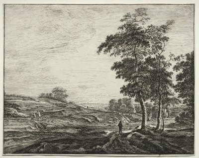 Six Views in the Wood of the Hague: Plate 3, Peasant Seen from the Back by Roelant Roghman