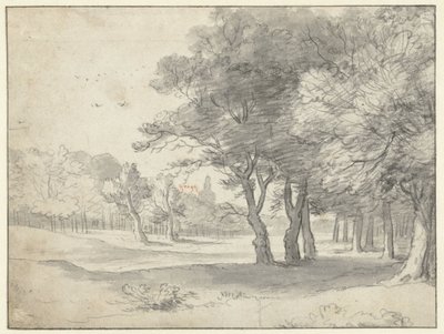View in the Haagse Bos, with the Grote Kerk, The Hague, in the Distance by Roelant Roghman