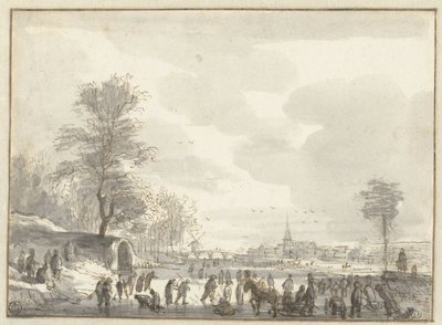 Winter Scene with Skaters by Roelant Roghman