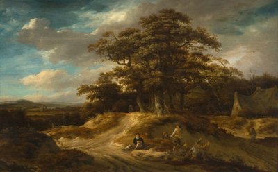 Travellers at the Edge of a Village by Roelof Van Vries