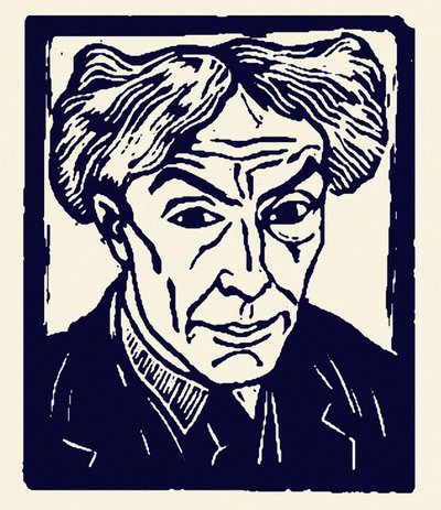 Self-Portrait by Roger Fry, xylography of 1921 by Roger Eliot Fry