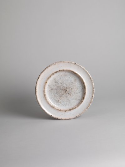 White Tin-Glazed Side Plate; Blue Glazed Side or Fruit Plate by Roger Eliot Fry