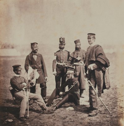 Brigadier General Charles Thomas Van Straubenzee and Officers of the Buffs (from an Album of 52 Photographs Associated with the Crimean War) by Roger Fenton