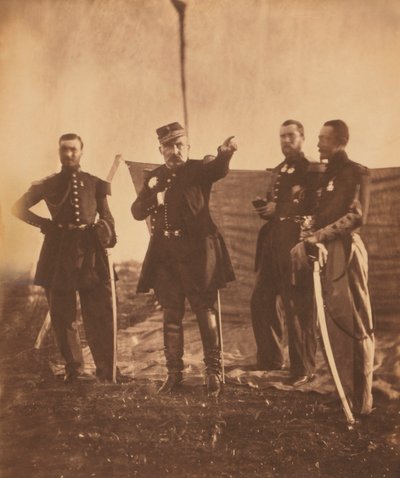 French General Pierre Bosquet Giving Orders to his Staff, Crimean War, Crimea, Ukraine by Roger Fenton