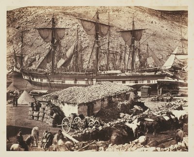 Harbor of Balaklava, The Cattle Pier by Roger Fenton