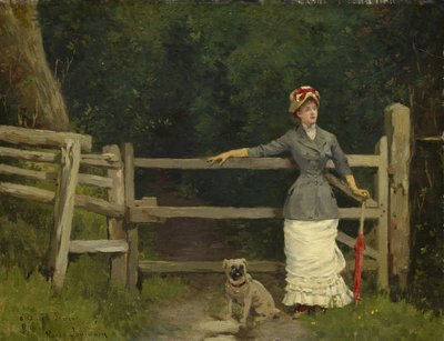 Woman and Dog at the Gate by Roger Joseph Jourdain