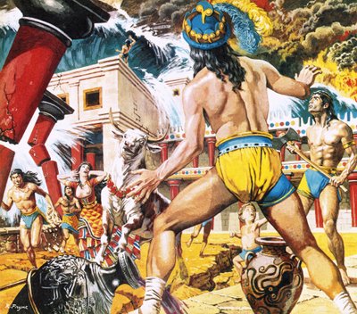 A Tidal Wave Devastating a City in Crete in the 15th Century BC by Roger Payne