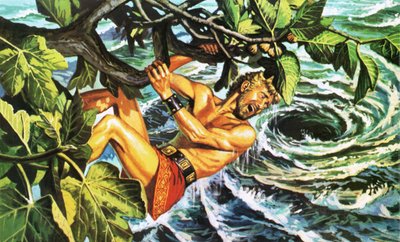 Odysseus Hanging on to a Fig Tree to Escape the Whirlpool by Roger Payne