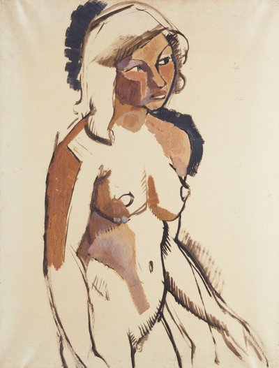 The Italian Girl, three quarter length, Looking to the Right by Roger de La Fresnaye