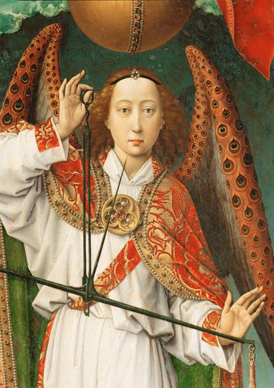 Altar of The Last Judgement: The Archangel Michael Weighing Souls (detail) by Rogier van der Weyden