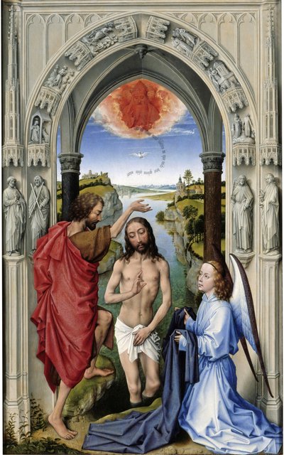 The Baptism of Christ The Altar of St. John, middle panel, ca 1455 by Rogier van der Weyden