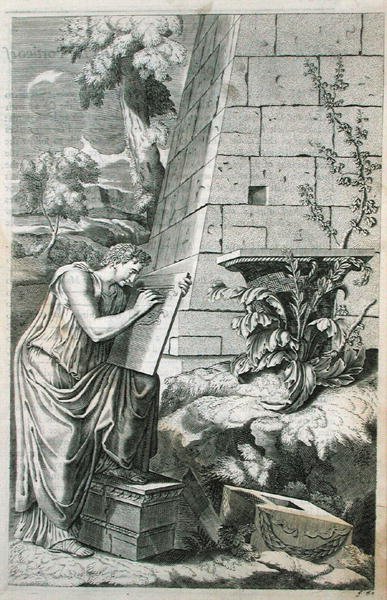 Classical scene of an architect at work, illustration from Chambray