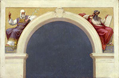 Sketch for Saint-François-Xavier Church: Moses and Aaron, between 1874 and 1876 by Romain Cazes